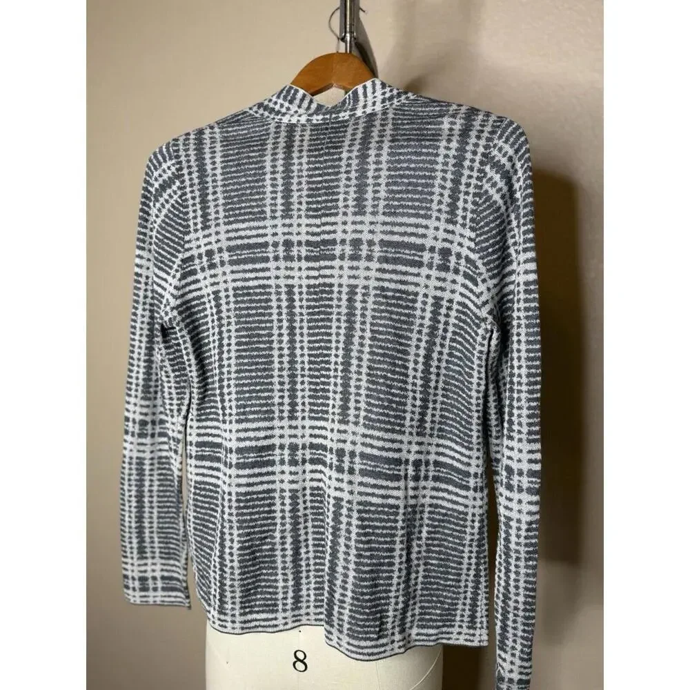 Eileen‎ Fisher Women's Merino Blend Size S/P Gray Open Front Cardigan Sweater